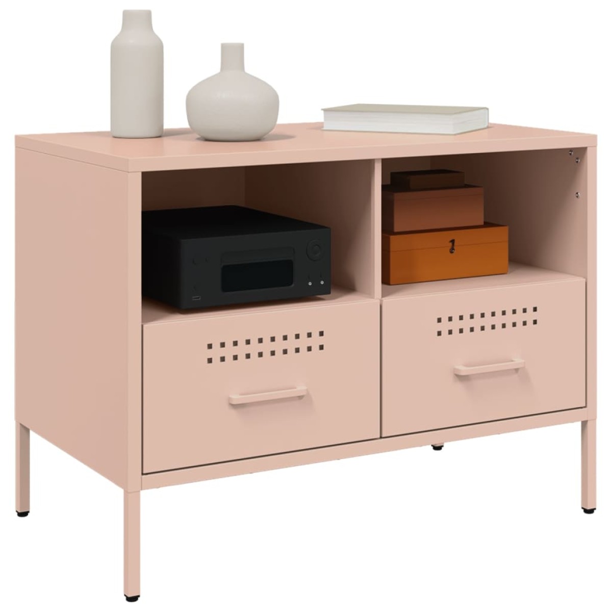 vidaXL Έπιπλα Τηλεόρασης 2 τεμ. Ροζ 68x39x50,5 εκ. από Χάλυβα