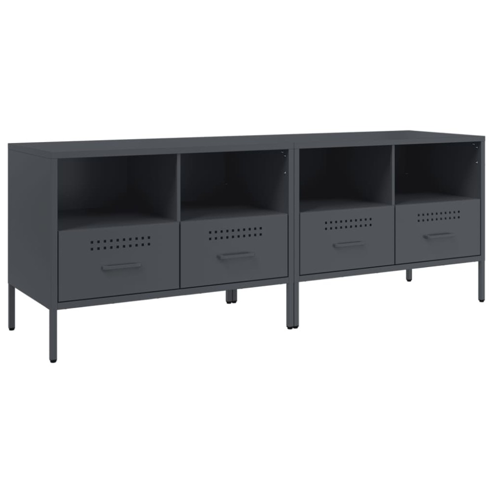 vidaXL Έπιπλα Τηλεόρασης 2 τεμ. Ανθρακί 68x39x50,5 εκ. από Χάλυβα