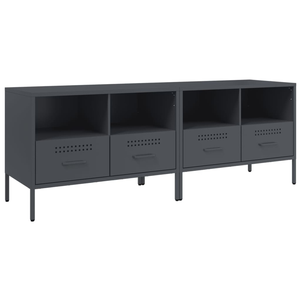 vidaXL Έπιπλα Τηλεόρασης 2 τεμ. Ανθρακί 68x39x50,5 εκ. από Χάλυβα