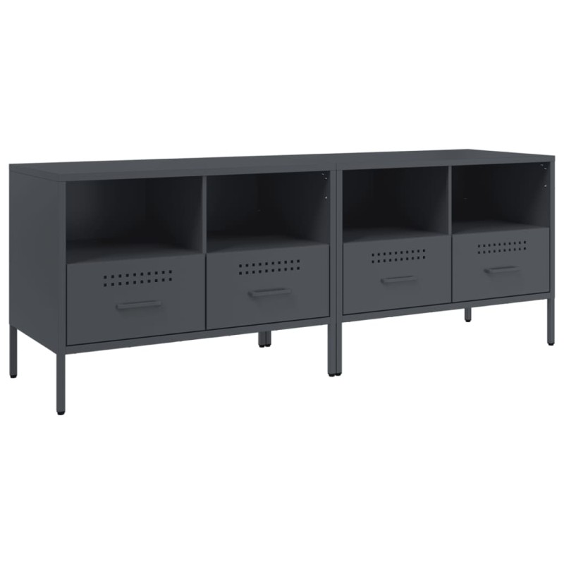 vidaXL Έπιπλα Τηλεόρασης 2 τεμ. Ανθρακί 68x39x50,5 εκ. από Χάλυβα