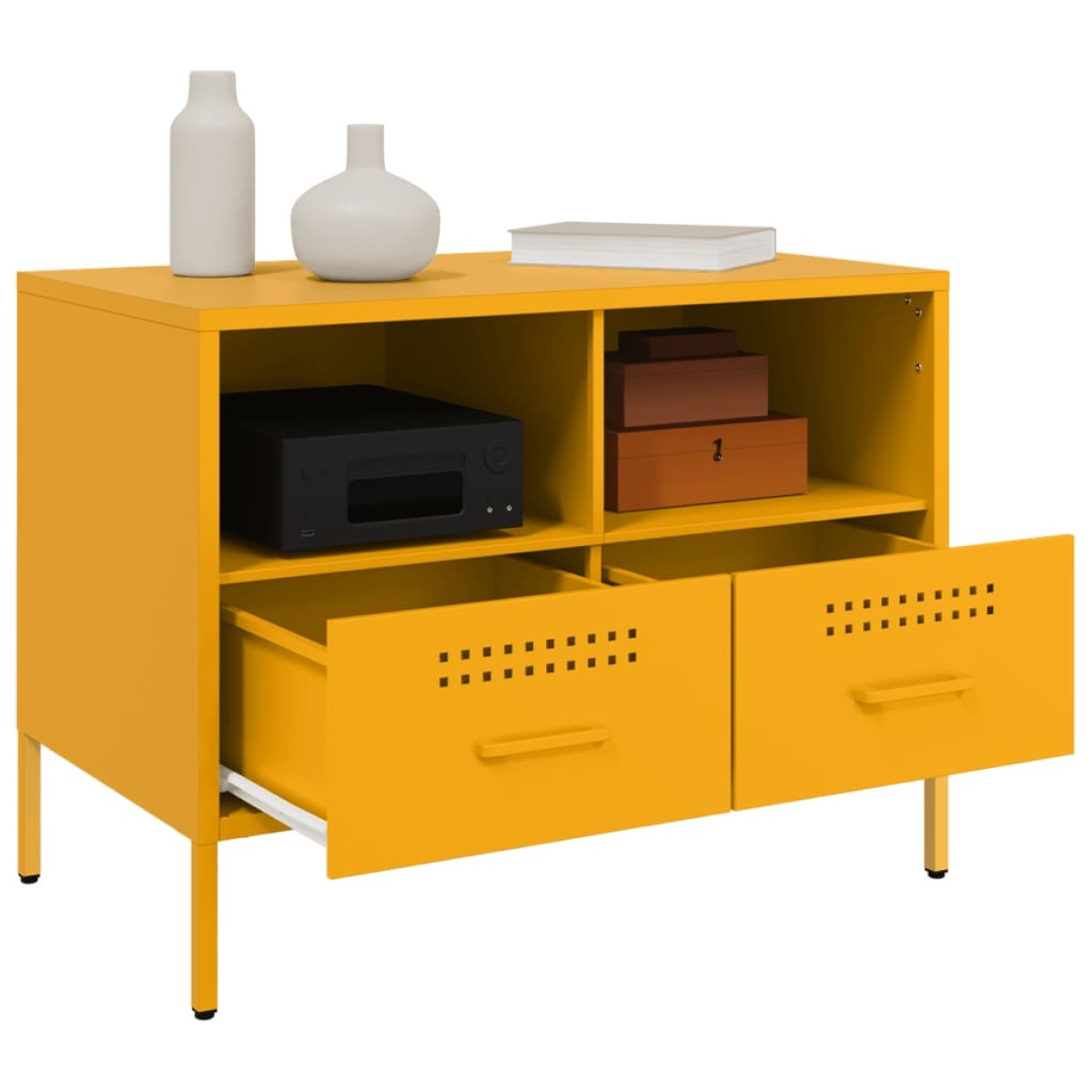 vidaXL Έπιπλο Τηλεόρασης Μουσταρδί Κίτρινο 68x39x50,5 εκ. από Ατσάλι