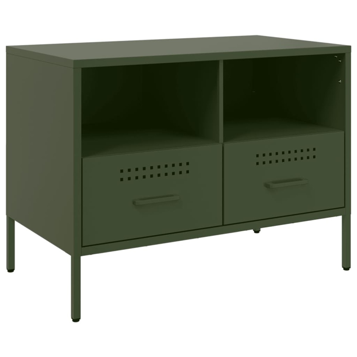 vidaXL Έπιπλα Τηλεόρασης 2 τεμ. Πράσινο Λαδί 68x39x50,5 εκ. από Χάλυβα
