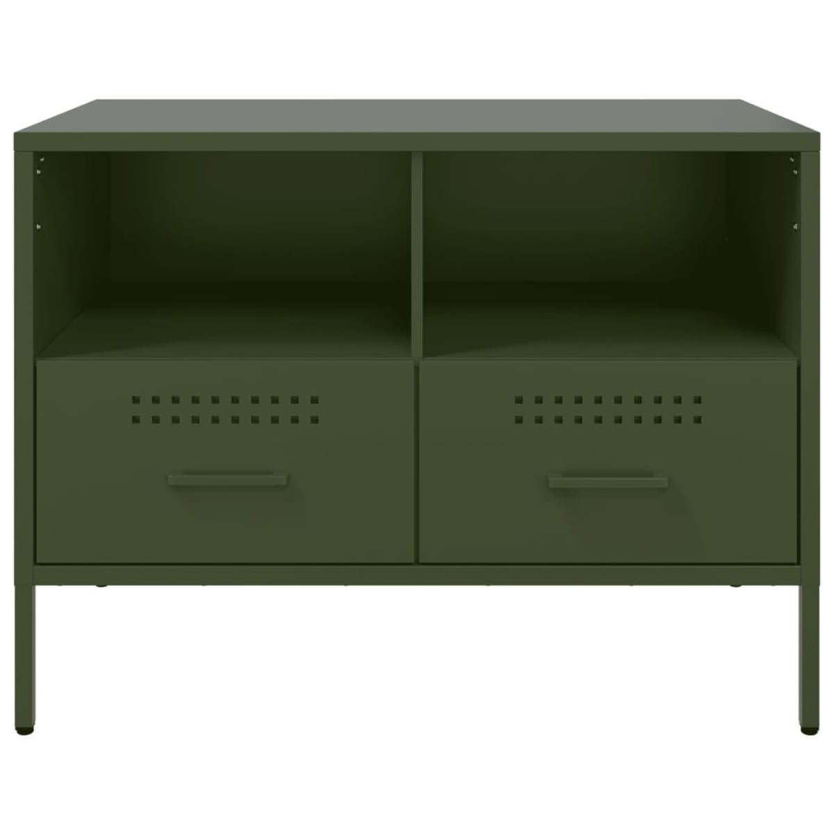vidaXL Έπιπλα Τηλεόρασης 2 τεμ. Πράσινο Λαδί 68x39x50,5 εκ. από Χάλυβα
