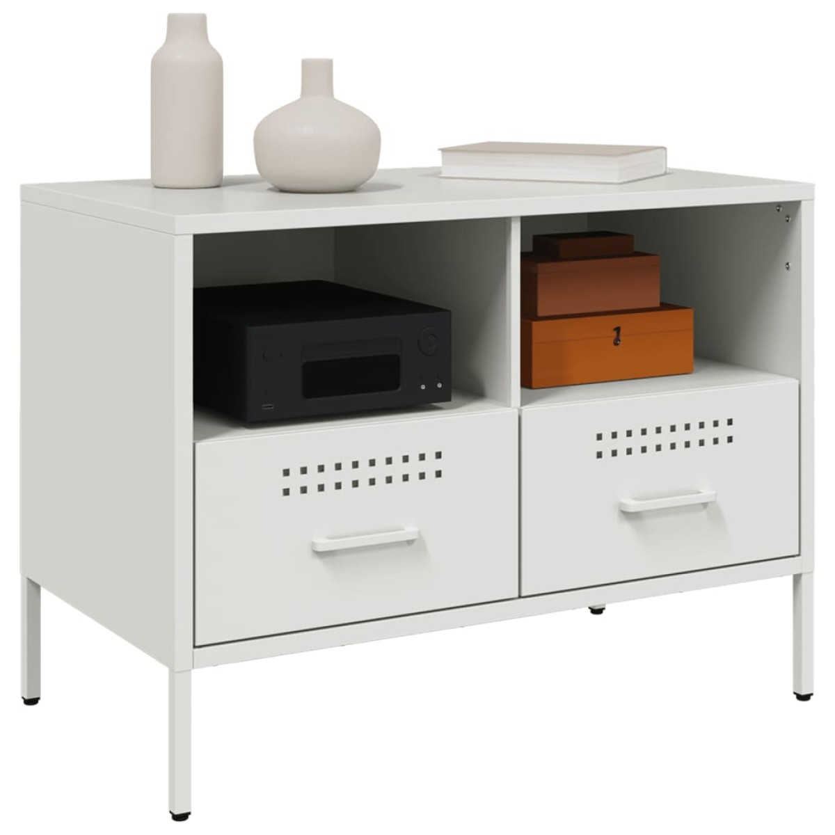 vidaXL Έπιπλο Τηλεόρασης Λευκό 68x39x50,5 εκ. από Χάλυβα