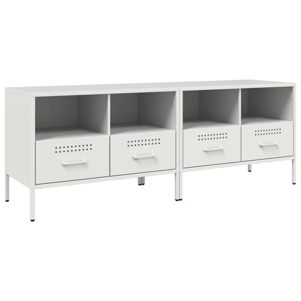 vidaXL Έπιπλα Τηλεόρασης 2 τεμ. Λευκό 68x39x50,5 εκ. από Χάλυβα