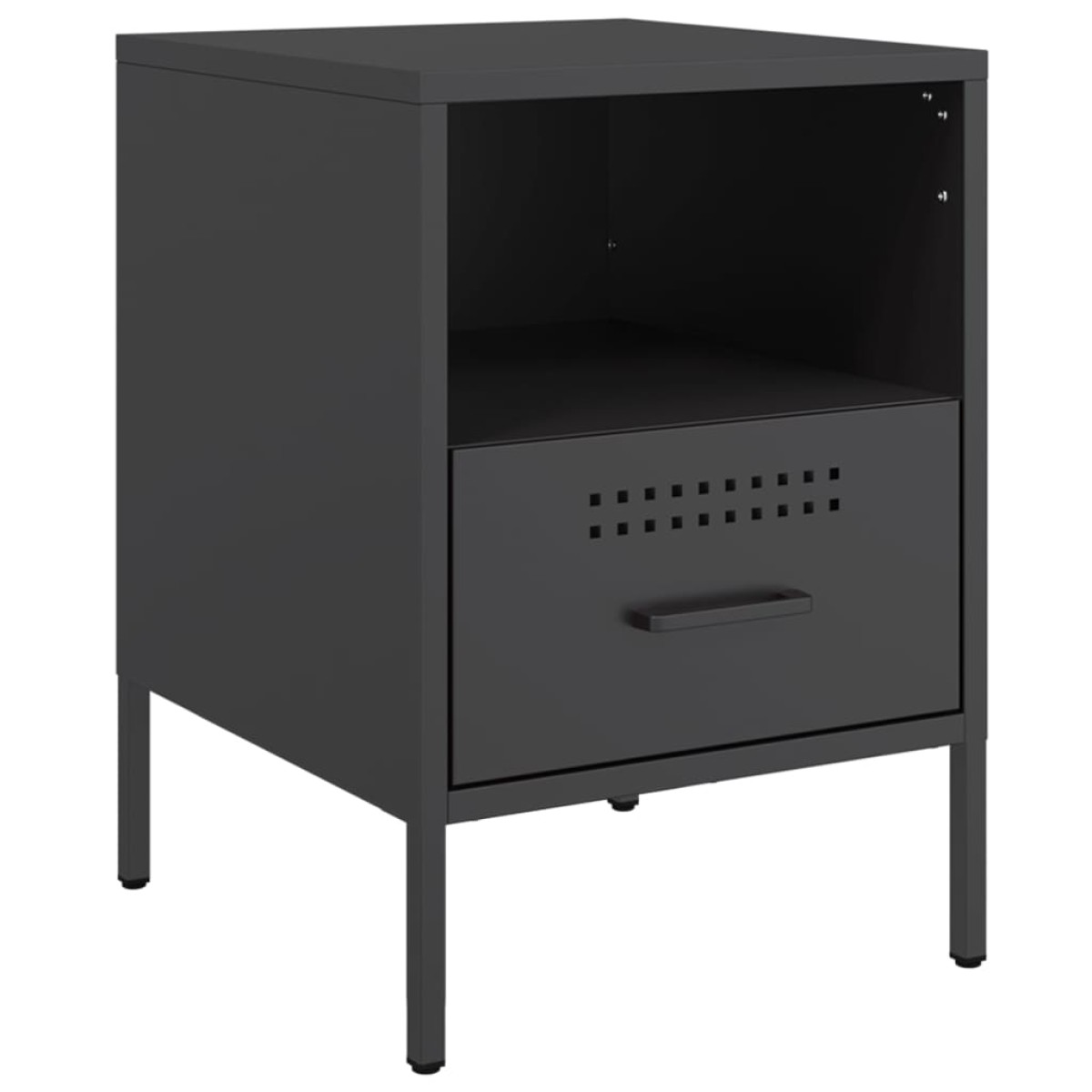 vidaXL Κομοδίνο Μαύρο 36x39x50,5 εκ. από Χάλυβα