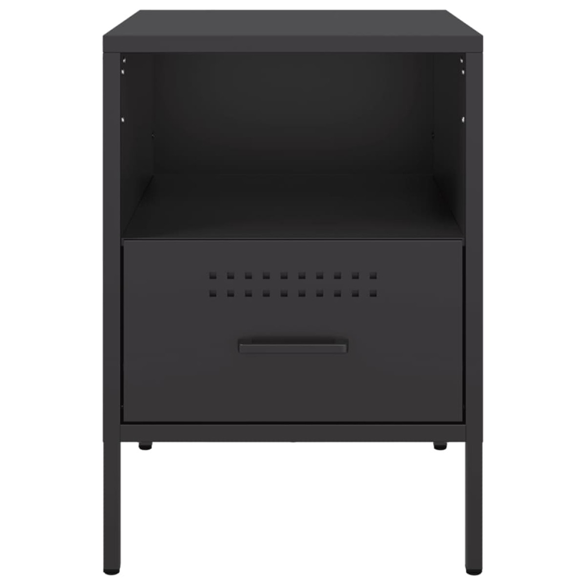 vidaXL Κομοδίνο Μαύρο 36x39x50,5 εκ. από Χάλυβα