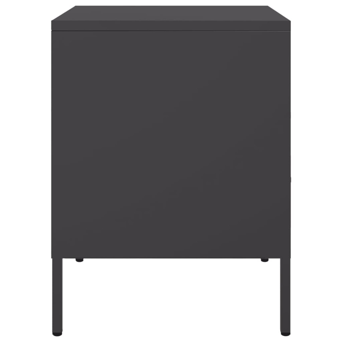 vidaXL Κομοδίνο Μαύρο 36x39x50,5 εκ. από Χάλυβα