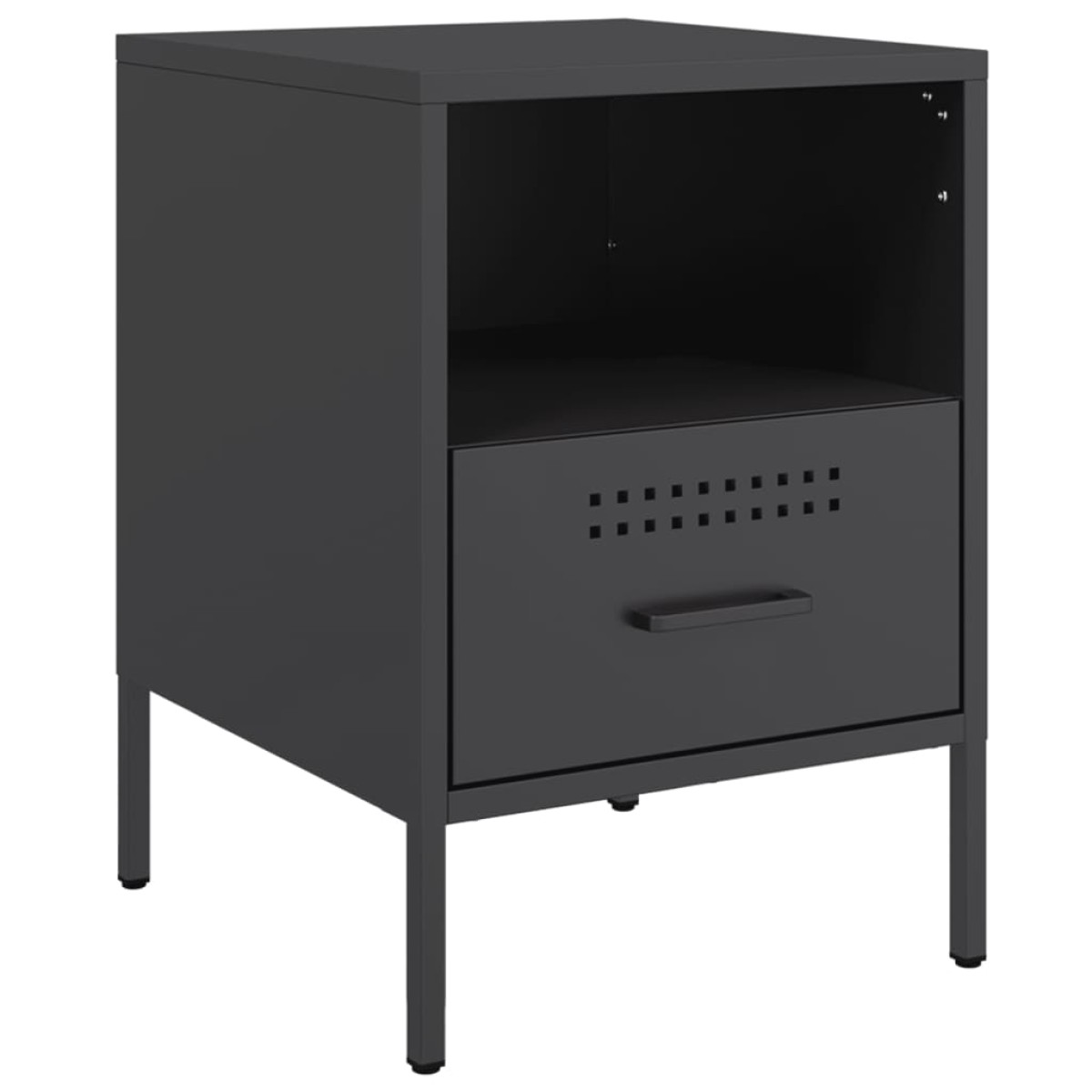 vidaXL Κομοδίνα 2 τεμ. Μαύρα 36x39x50,5 εκ. Χάλυβα