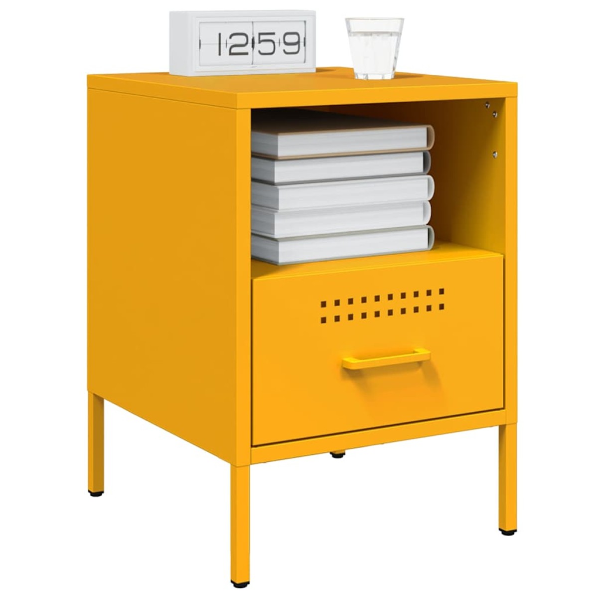 vidaXL Κομοδίνα 2 τεμ. Μουσταρδί 36x39x50,5 εκ. από Χάλυβα