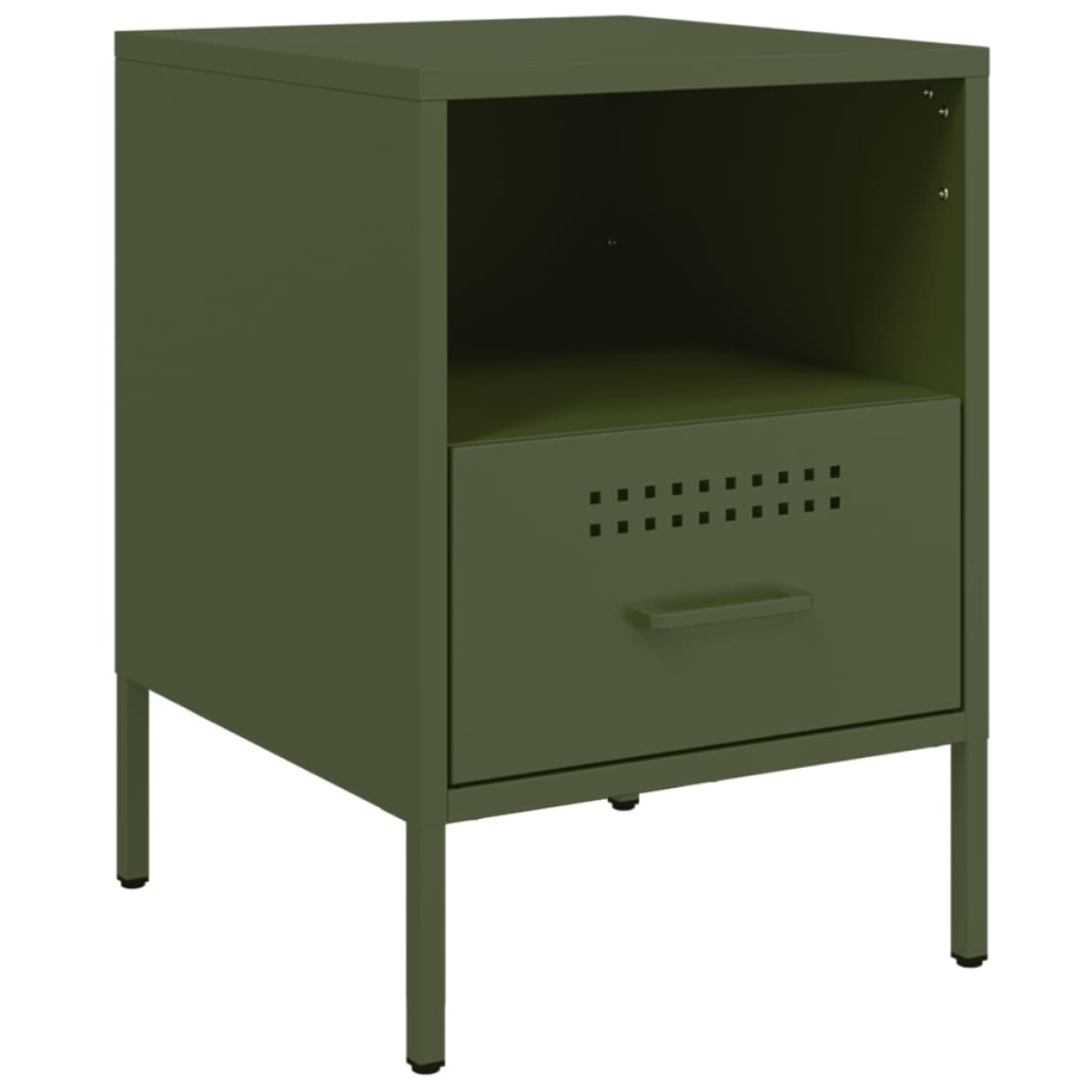 vidaXL Κομοδίνα 2 τεμ. Πράσινο Λαδί 36x39x50,5 εκ. από Χάλυβα