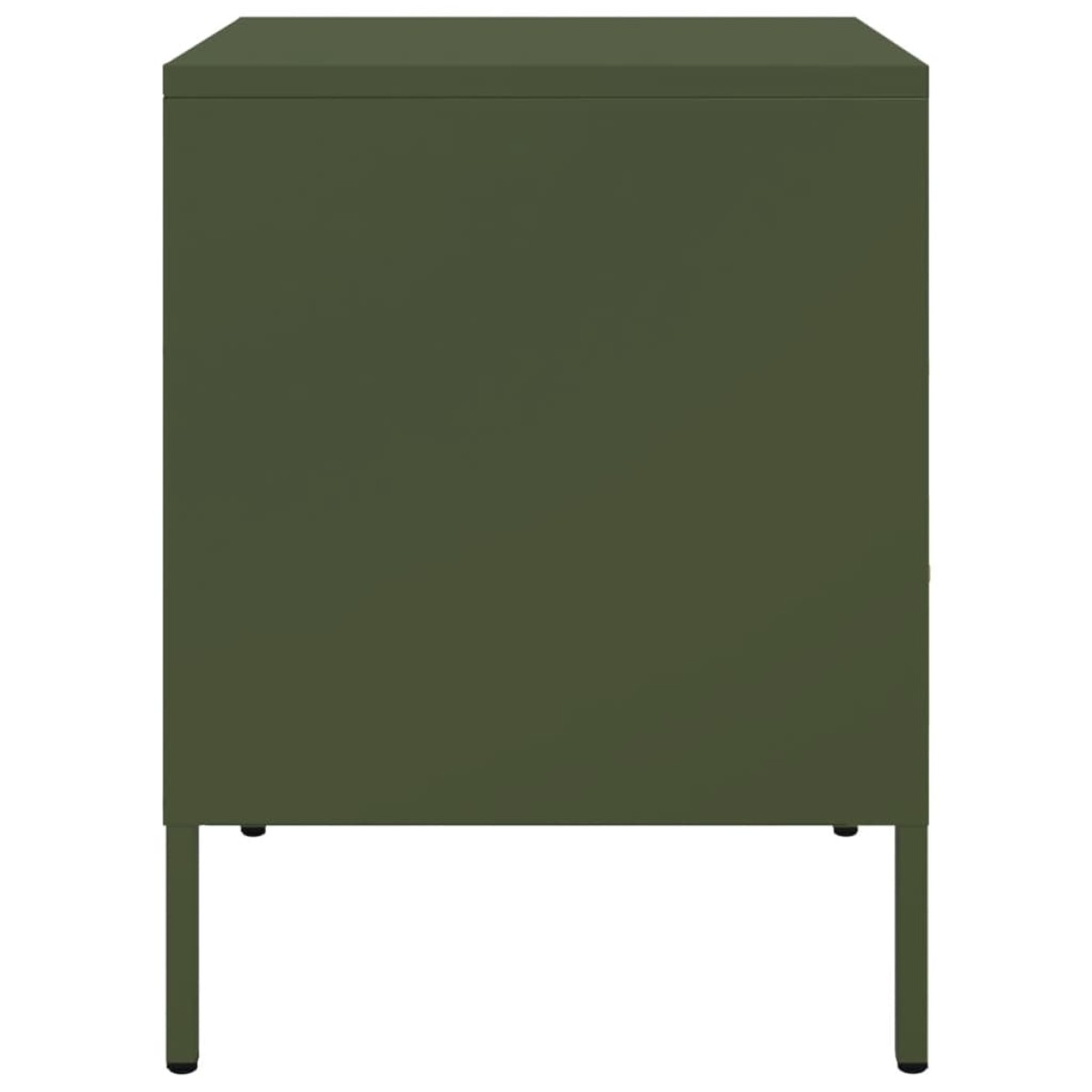 vidaXL Κομοδίνα 2 τεμ. Πράσινο Λαδί 36x39x50,5 εκ. από Χάλυβα