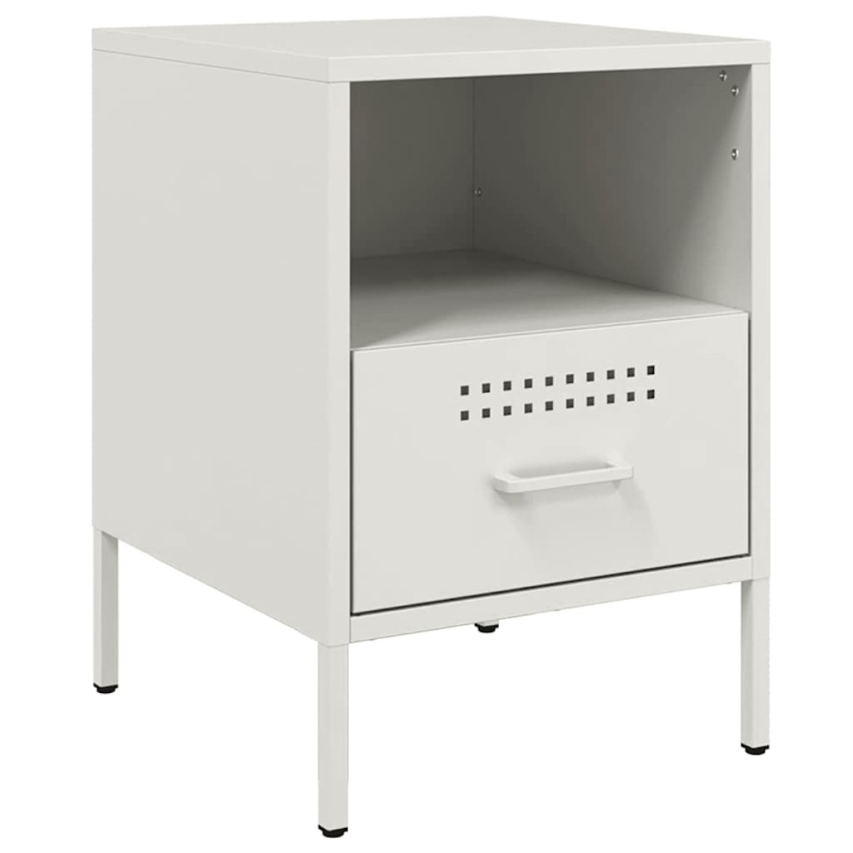 vidaXL Κομοδίνο Λευκό 36x39x50,5 εκ. από Χάλυβα