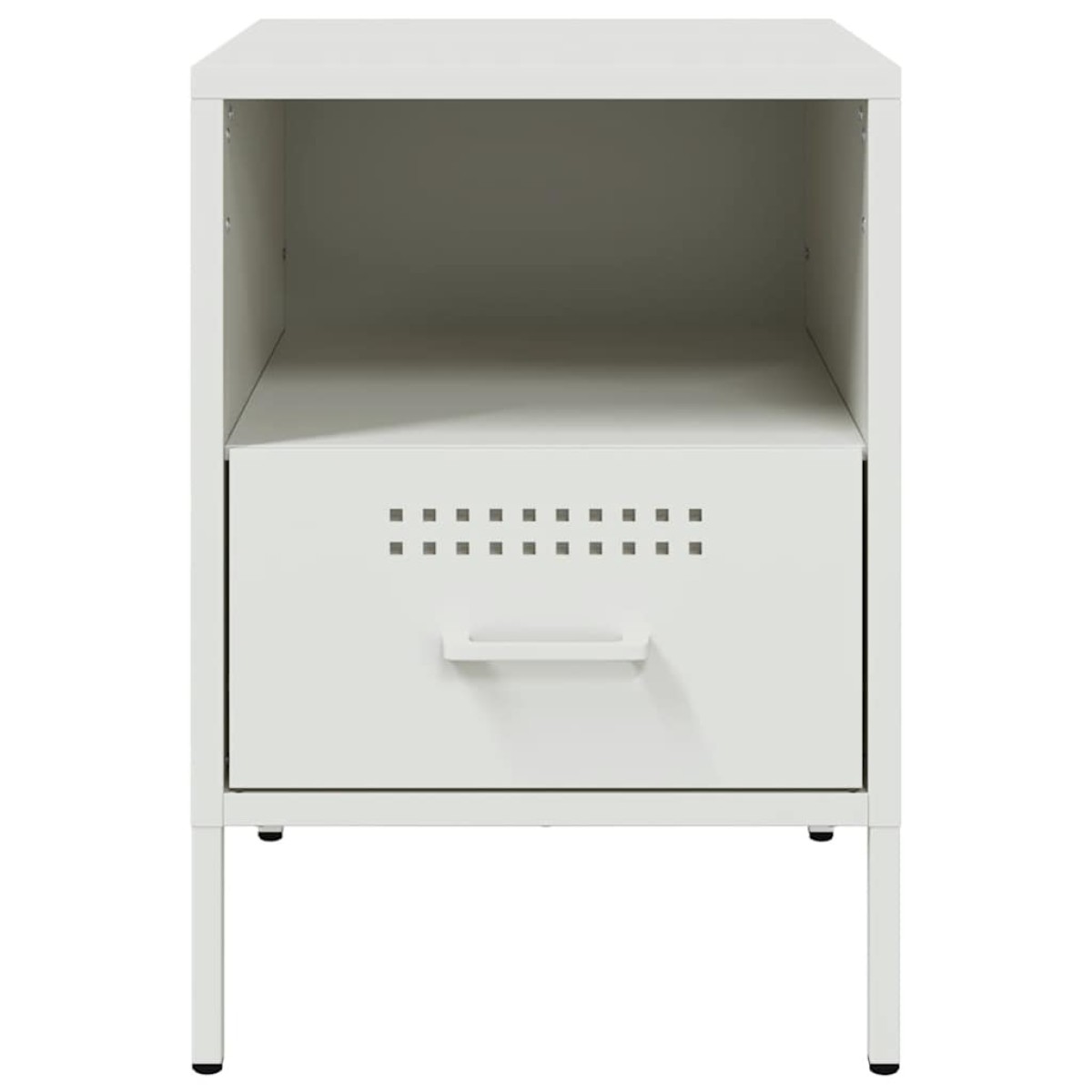 vidaXL Κομοδίνο Λευκό 36x39x50,5 εκ. από Χάλυβα