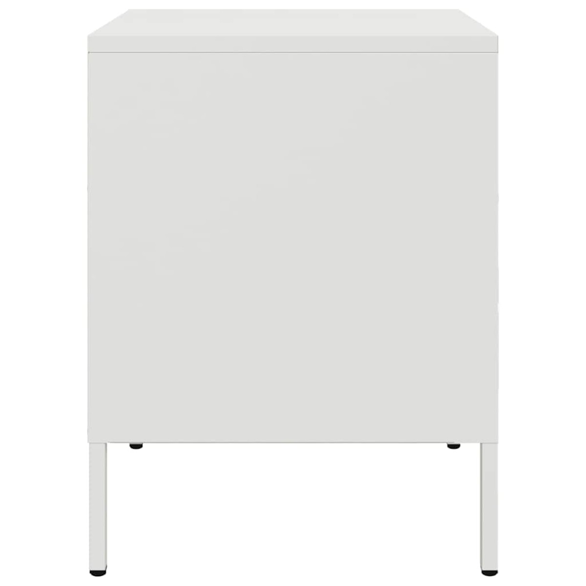 vidaXL Κομοδίνο Λευκό 36x39x50,5 εκ. από Χάλυβα