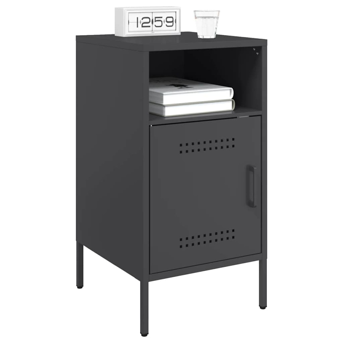 vidaXL Κομοδίνο Μαύρο 36x39x68 εκ. από Χάλυβα