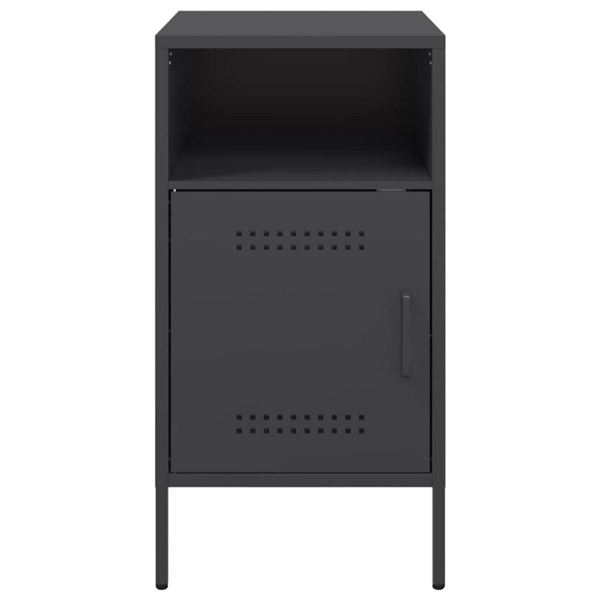 vidaXL Κομοδίνο Μαύρο 36x39x68 εκ. από Χάλυβα