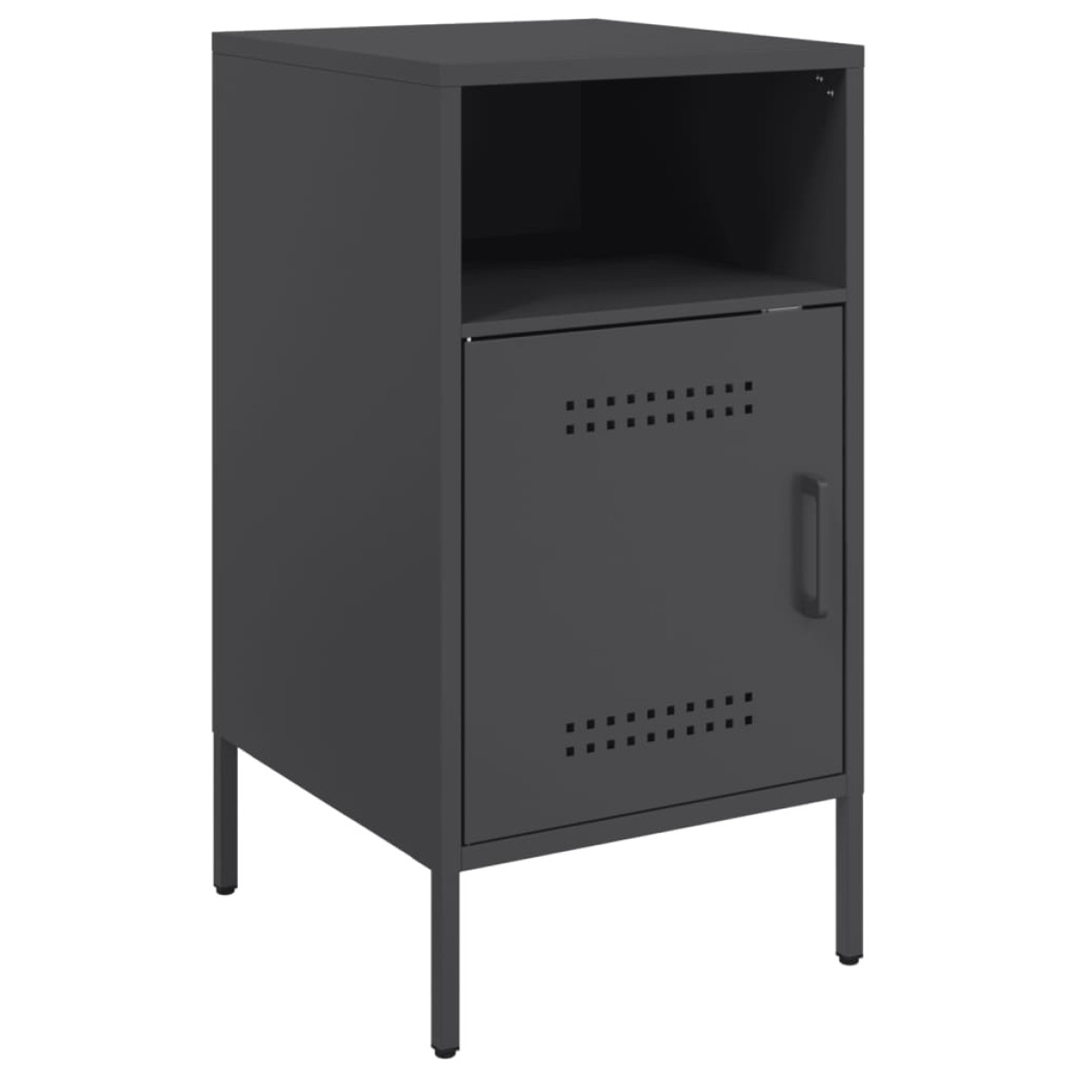vidaXL Κομοδίνα 2 τεμ. Μαύρα 36x39x68 εκ. από Χάλυβα