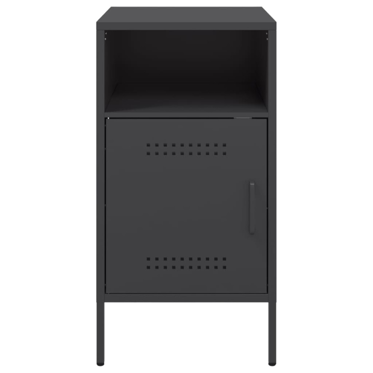 vidaXL Κομοδίνα 2 τεμ. Μαύρα 36x39x68 εκ. από Χάλυβα