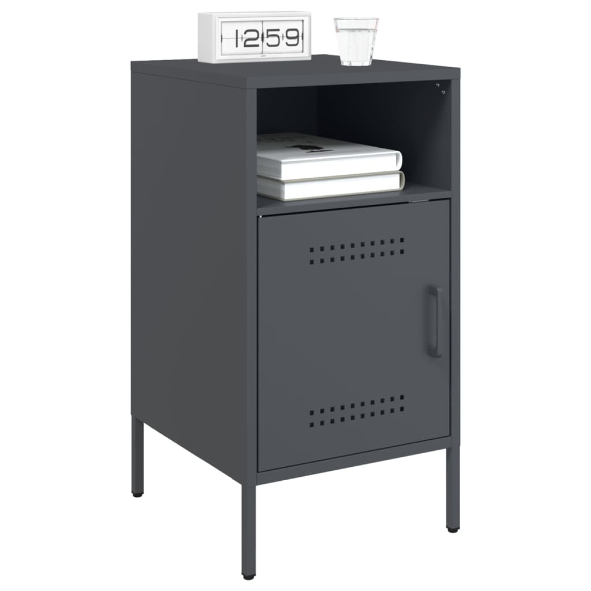 vidaXL Κομοδίνα 2 τεμ. Ανθρακί 36x39x68 εκ. από Χάλυβα