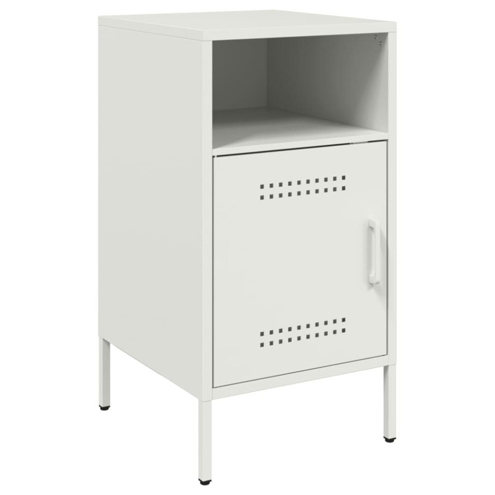 vidaXL Κομοδίνο Λευκό 36x39x68 εκ. από Χάλυβα