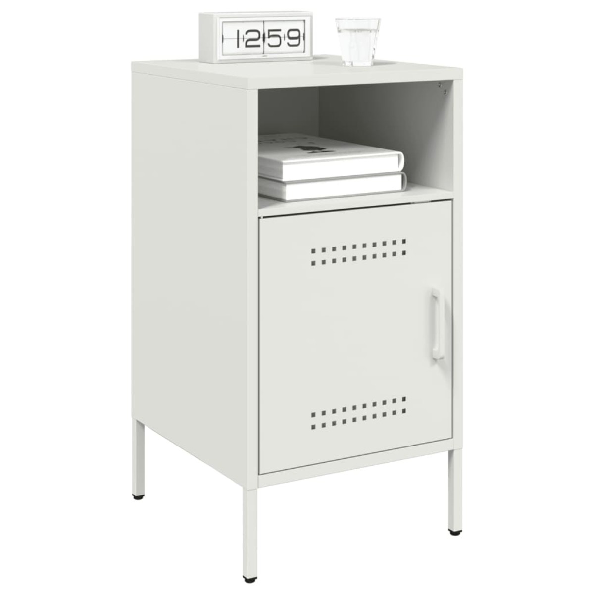 vidaXL Κομοδίνο Λευκό 36x39x68 εκ. από Χάλυβα