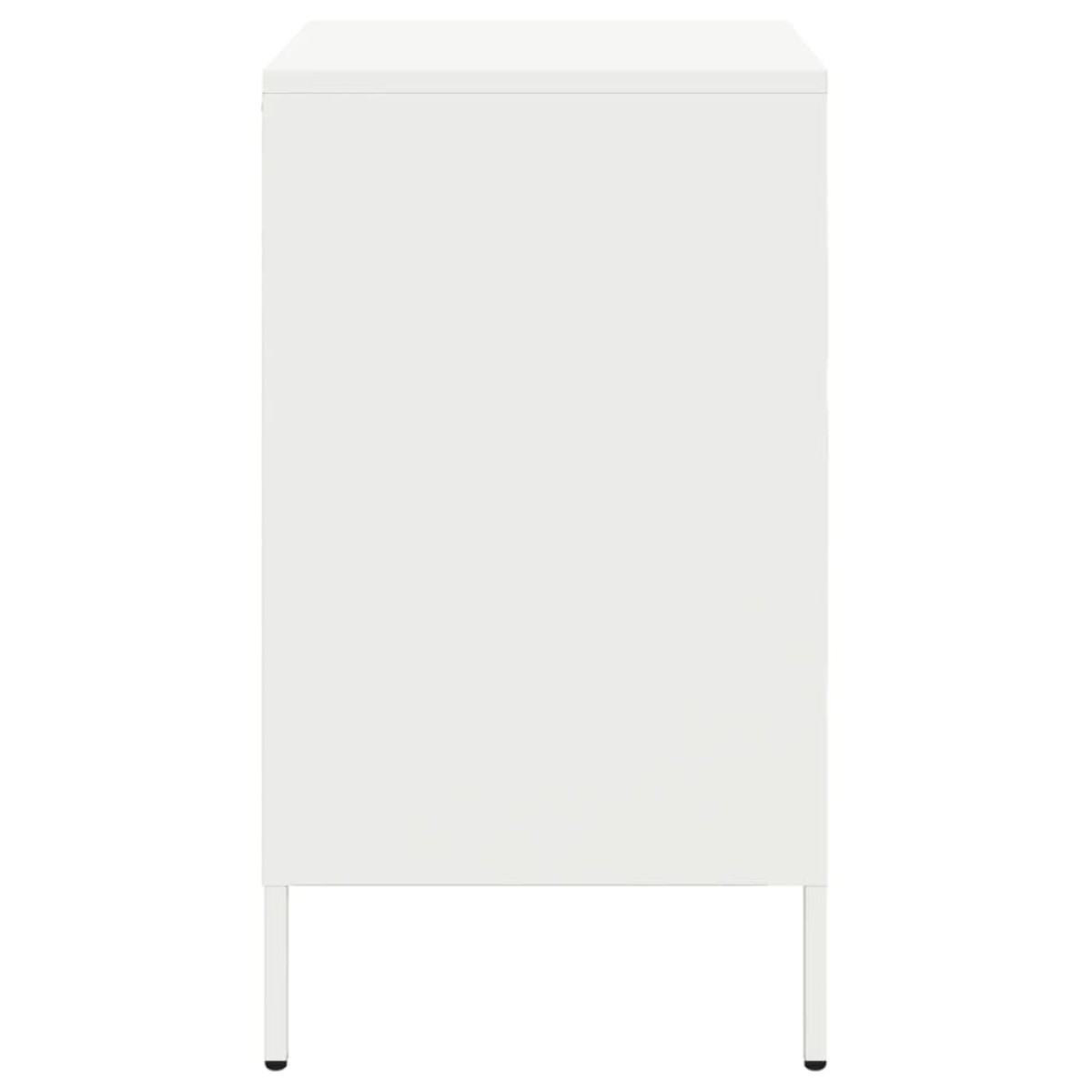 vidaXL Κομοδίνο Λευκό 36x39x68 εκ. από Χάλυβα