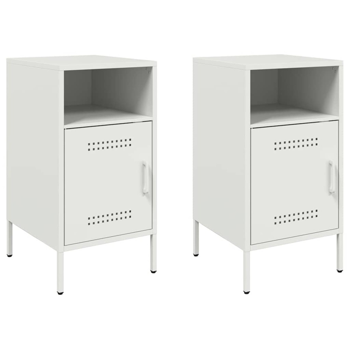 vidaXL Κομοδίνα 2 τεμ. Λευκά 36x39x68 εκ. από Χάλυβα