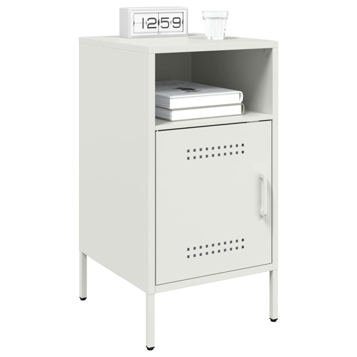 vidaXL Κομοδίνα 2 τεμ. Λευκά 36x39x68 εκ. από Χάλυβα