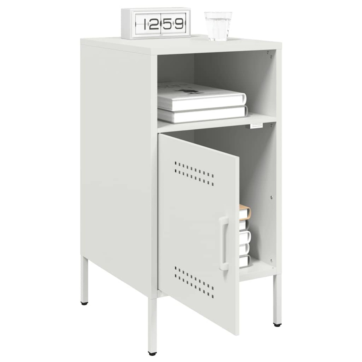 vidaXL Κομοδίνα 2 τεμ. Λευκά 36x39x68 εκ. από Χάλυβα