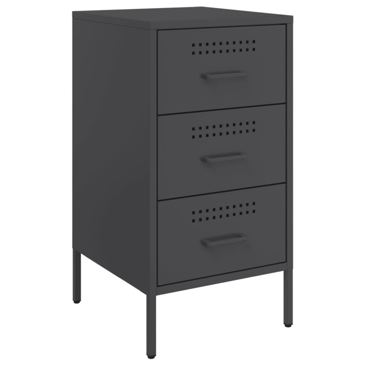 vidaXL Κομοδίνα 2 τεμ. Μαύρα 36x39x68 εκ. από Χάλυβα