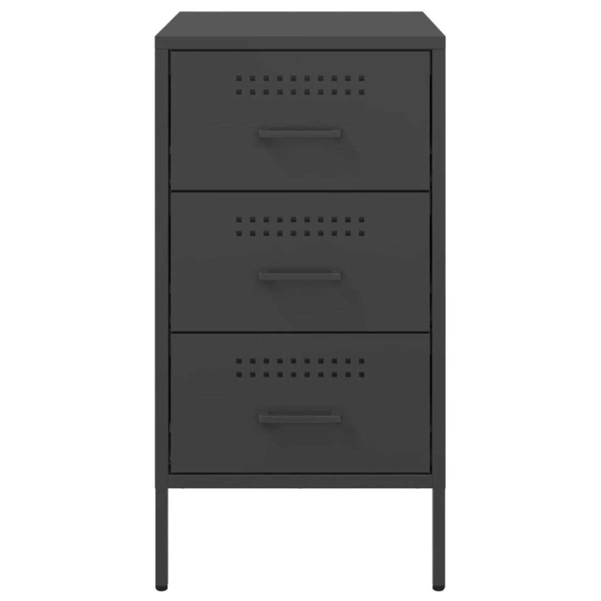vidaXL Κομοδίνα 2 τεμ. Μαύρα 36x39x68 εκ. από Χάλυβα
