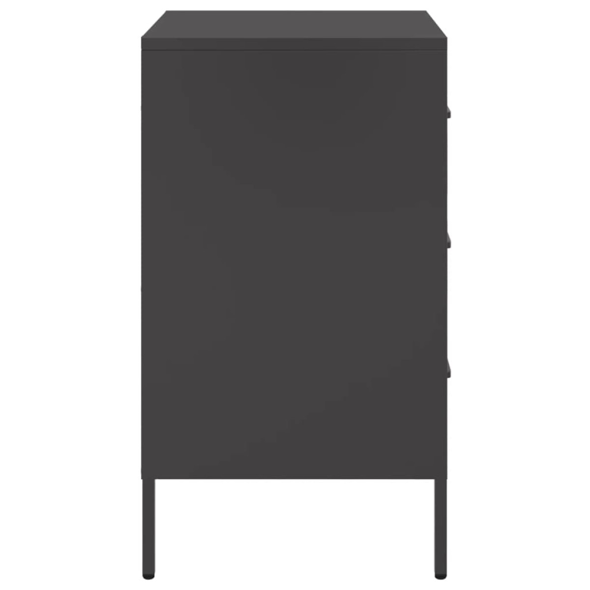 vidaXL Κομοδίνα 2 τεμ. Μαύρα 36x39x68 εκ. από Χάλυβα