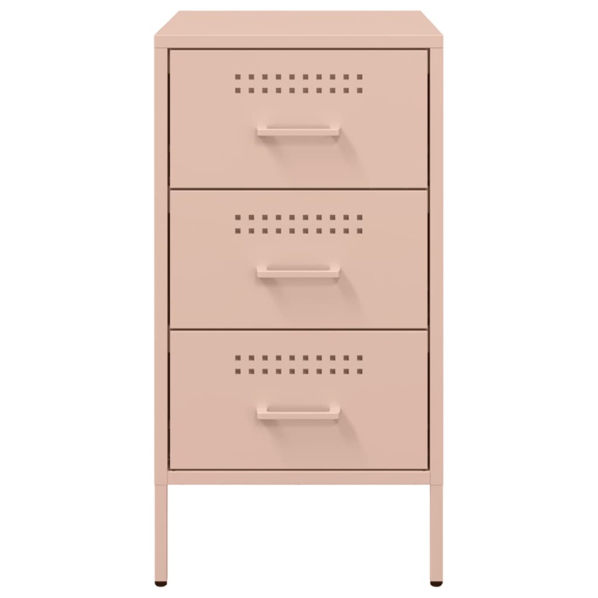 vidaXL Κομοδίνο Ροζ 36x39x68 εκ. από Χάλυβα