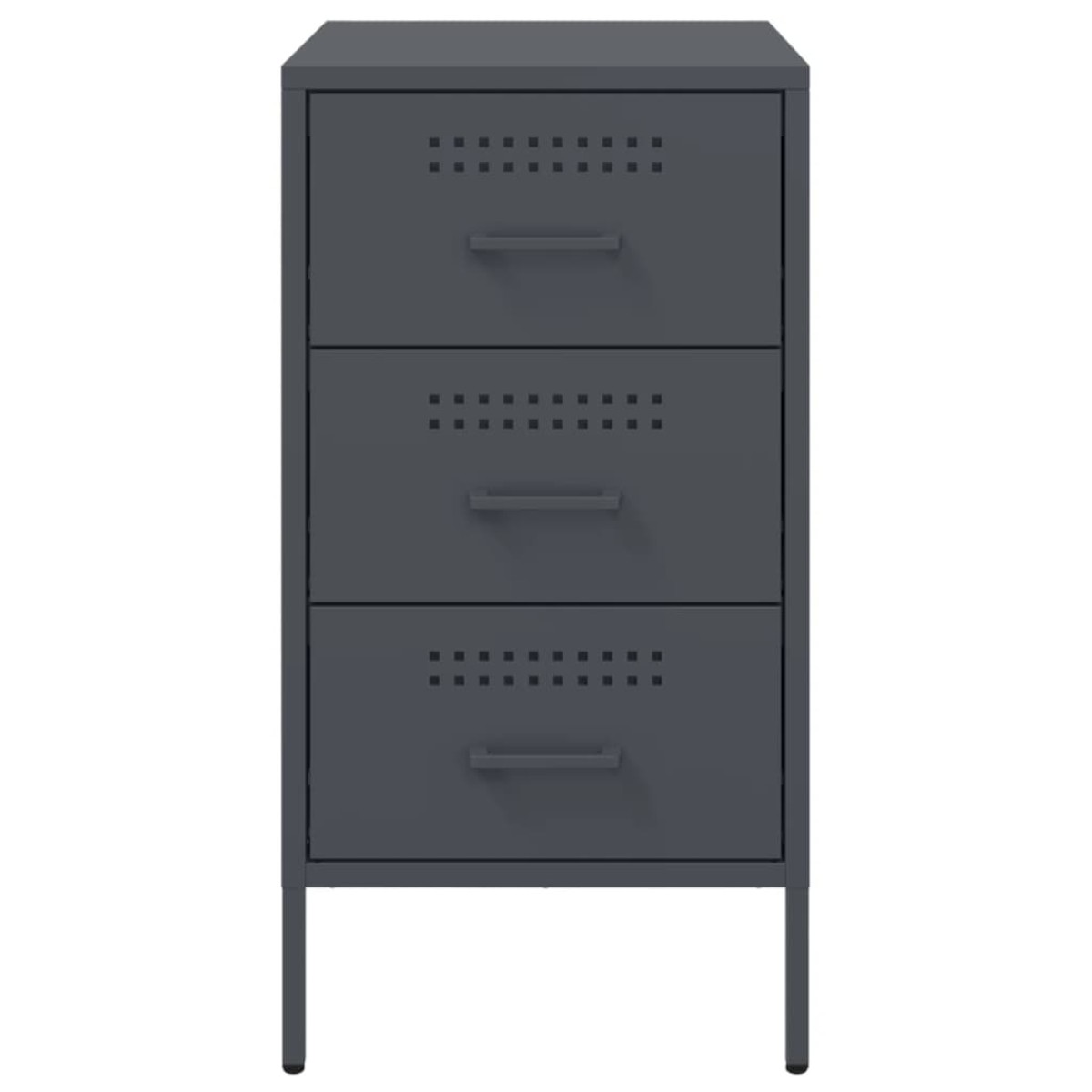 vidaXL Κομοδίνο Ανθρακί 36x39x68 εκ. από Χάλυβα