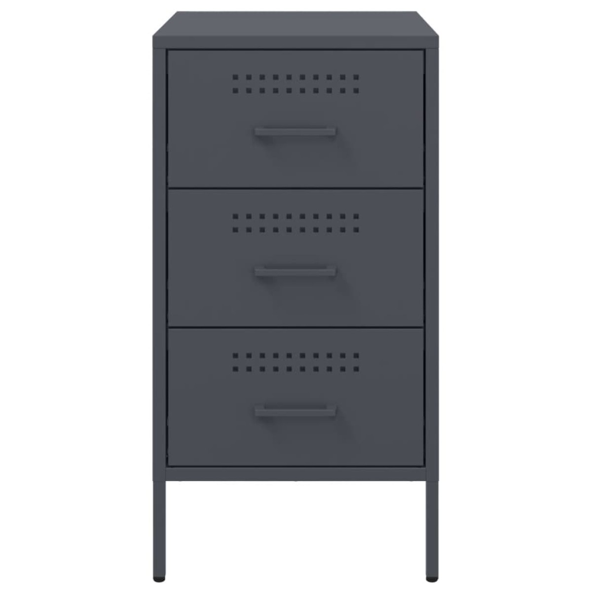 vidaXL Κομοδίνα 2 τεμ. Ανθρακί 36x39x68 εκ. από Χάλυβα