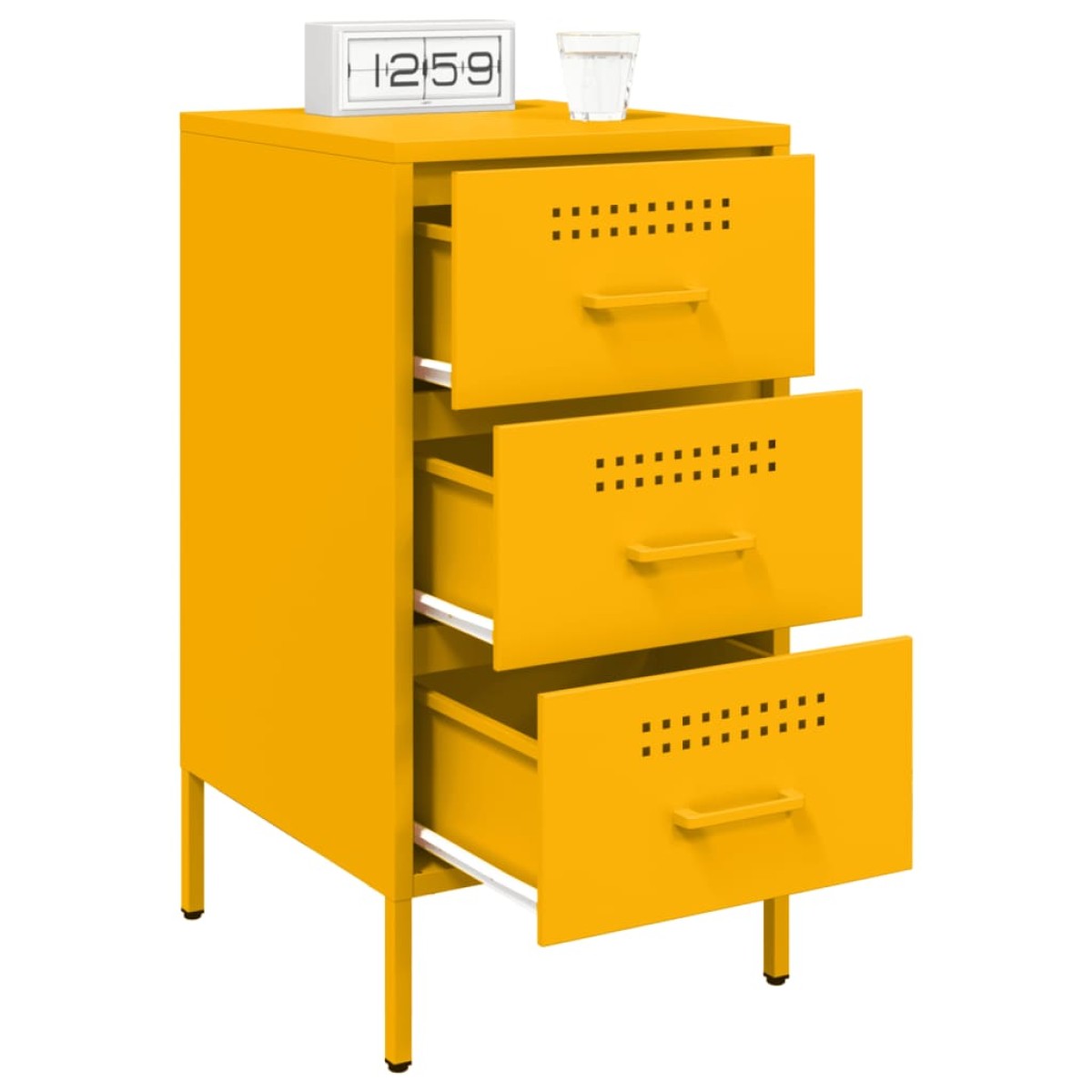 vidaXL Κομοδίνο Μουσταρδί 36x39x68 εκ. από Χάλυβα