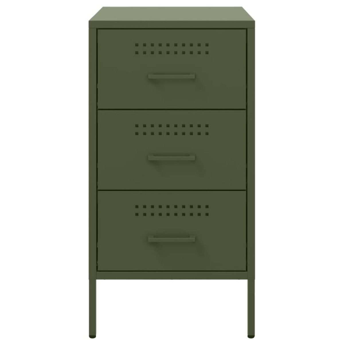 vidaXL Κομοδίνα 2 τεμ. Πράσινο Λαδί 36x39x68 εκ. από Χάλυβα