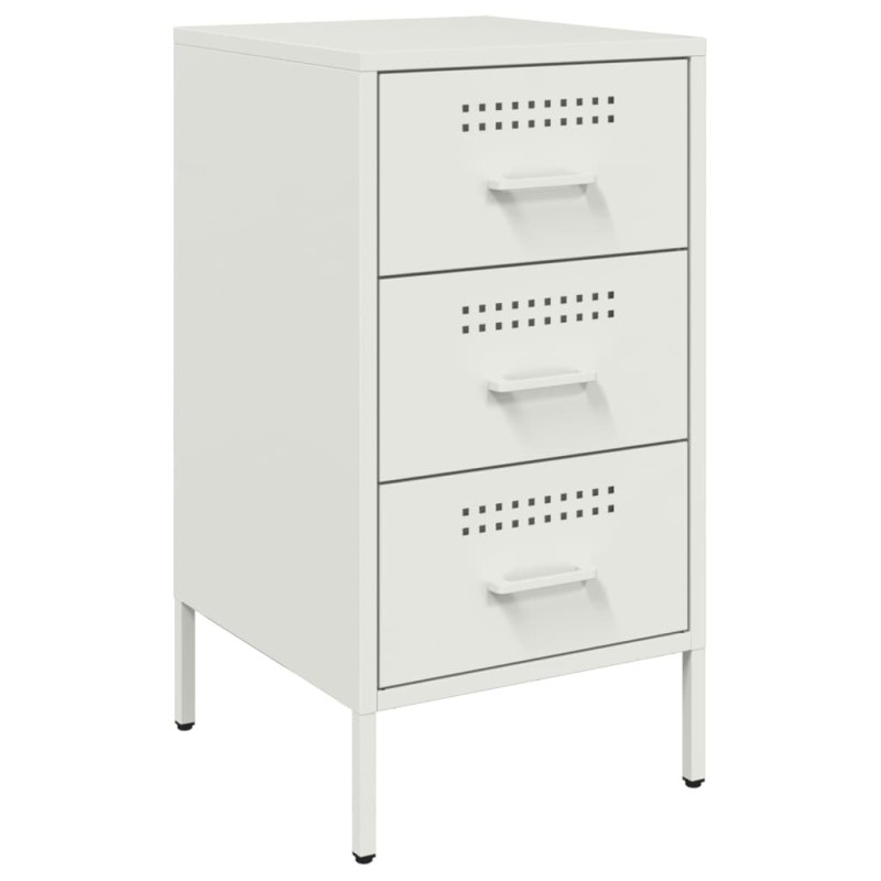 vidaXL Κομοδίνο Λευκό 36x39x68 εκ. από Χάλυβα