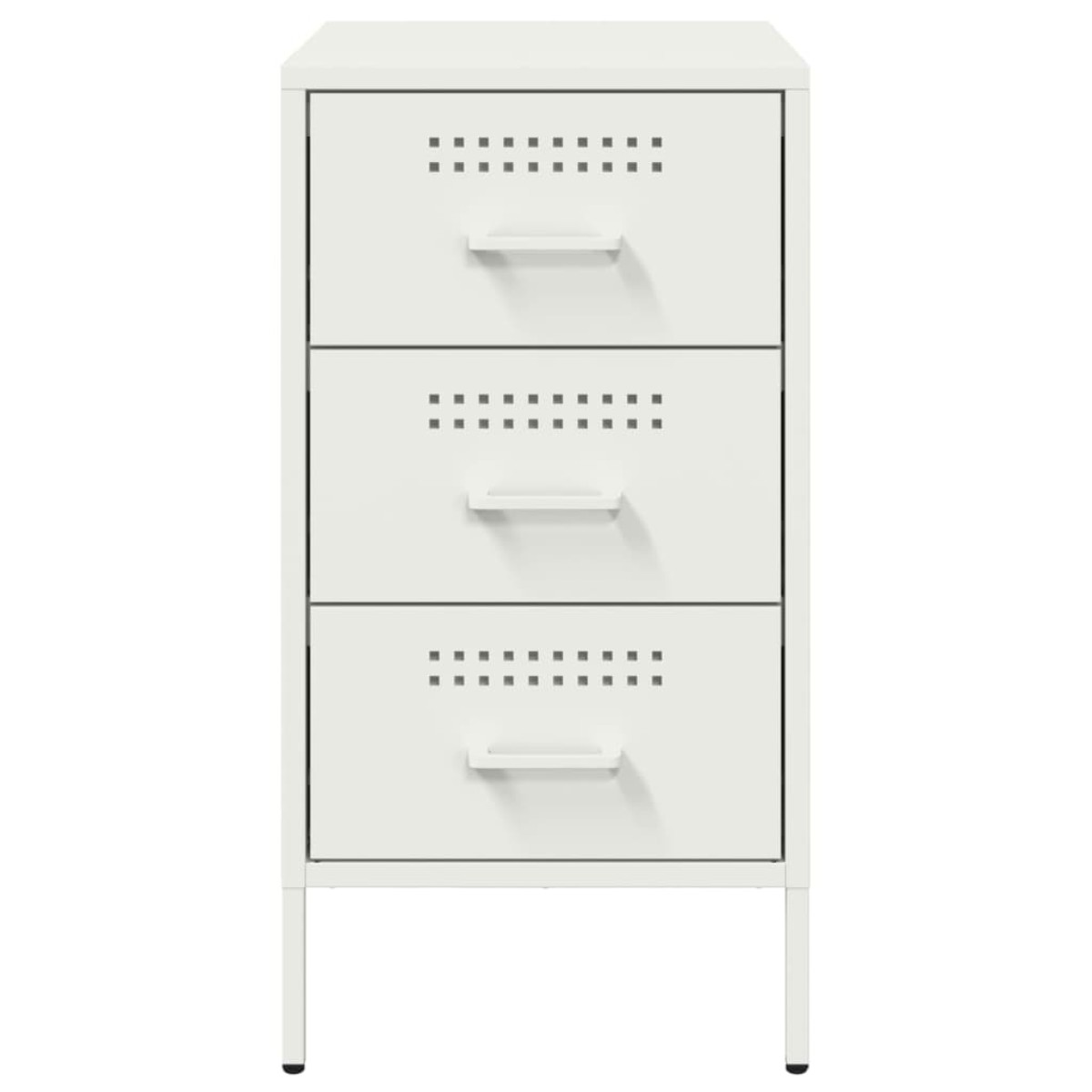 vidaXL Κομοδίνο Λευκό 36x39x68 εκ. από Χάλυβα