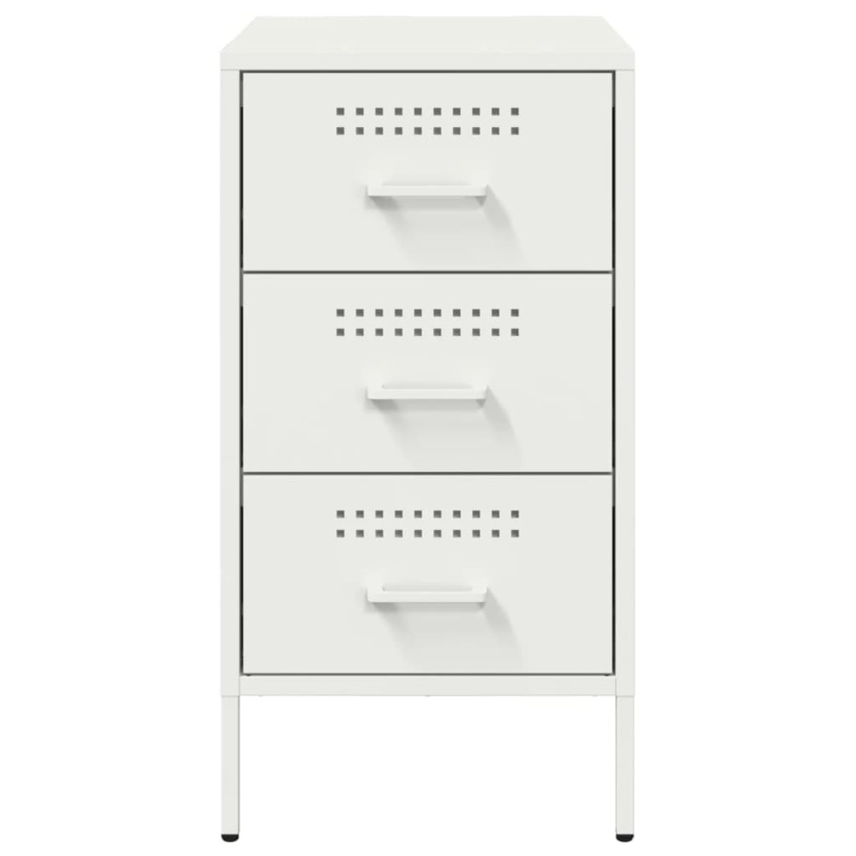 vidaXL Κομοδίνα 2 τεμ. Λευκά 36x39x68 εκ. από Χάλυβα