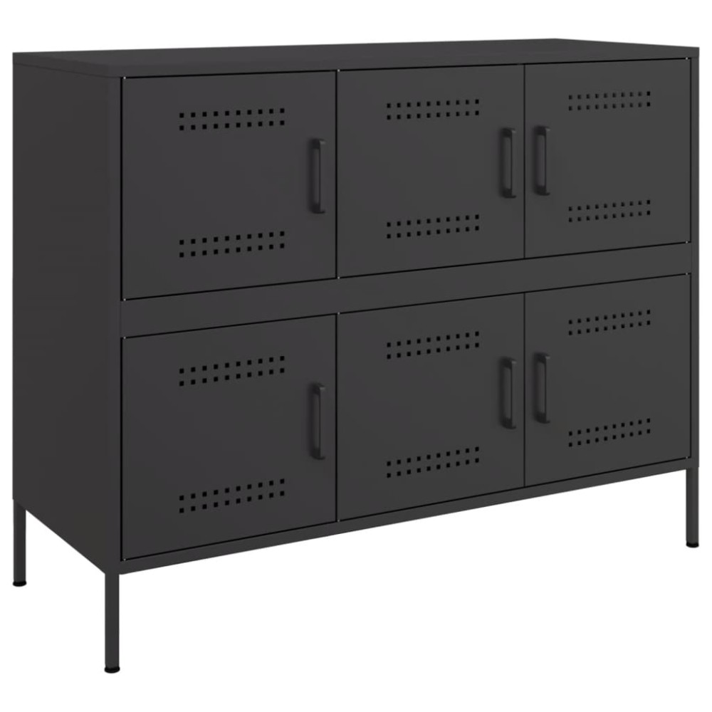 vidaXL Ντουλάπι Μαύρο 100,5x39x79 εκ. από Χάλυβα