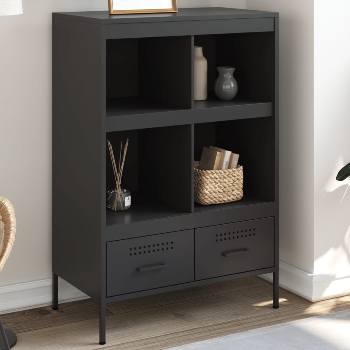 vidaXL Ντουλάπι Μαύρο 68 x 39 x 101,5 εκ. από Χάλυβα