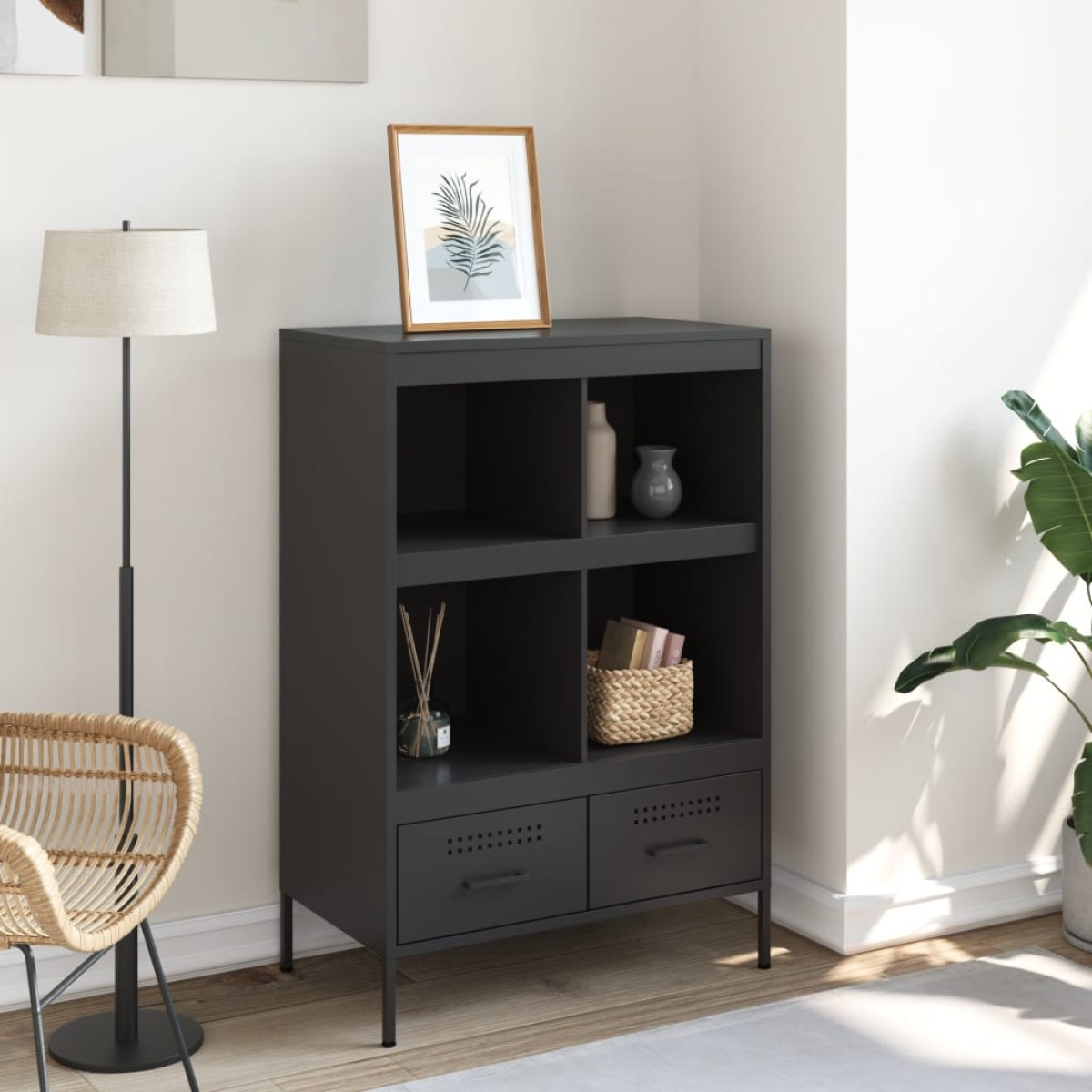 vidaXL Ντουλάπι Μαύρο 68 x 39 x 101,5 εκ. από Χάλυβα