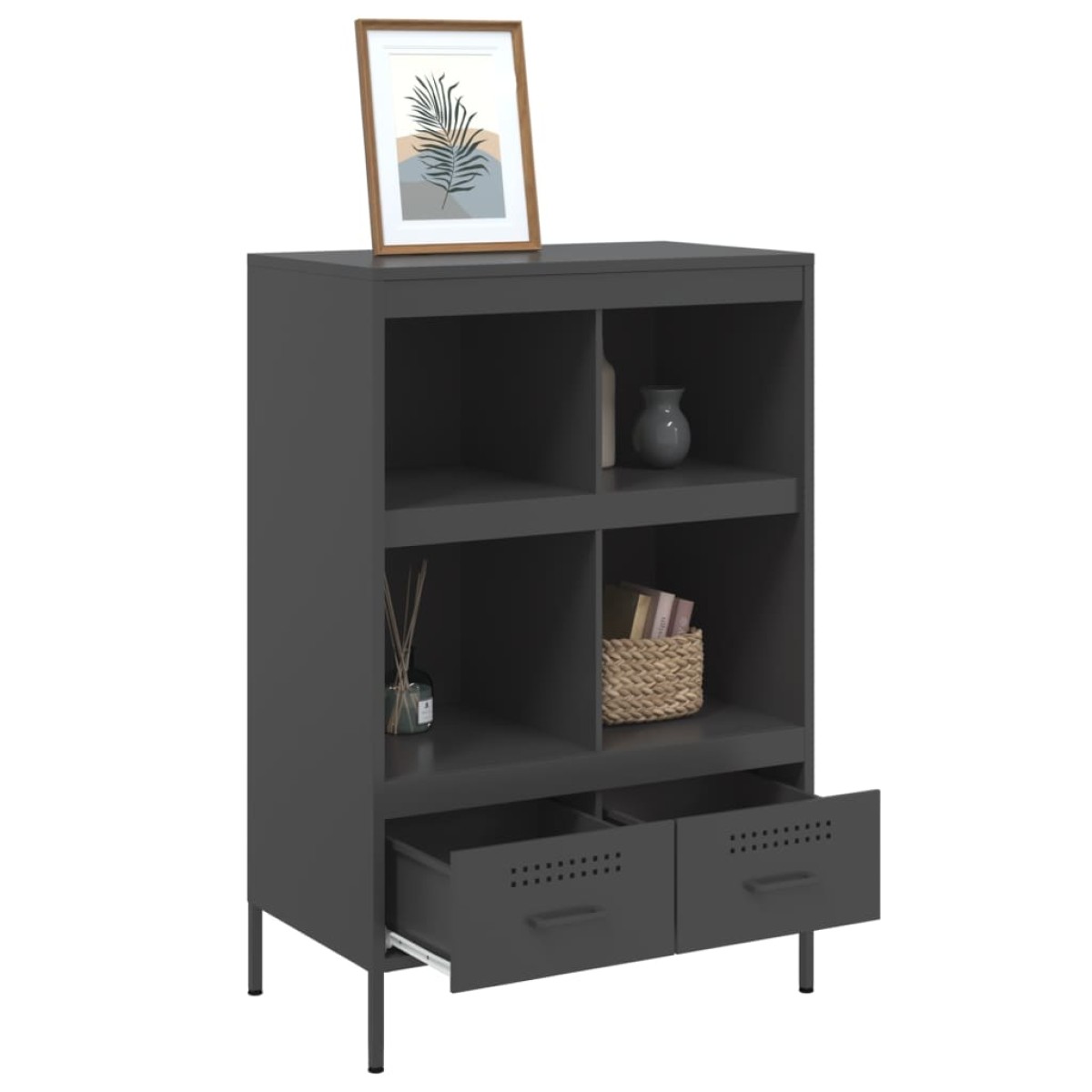 vidaXL Ντουλάπι Μαύρο 68 x 39 x 101,5 εκ. από Χάλυβα