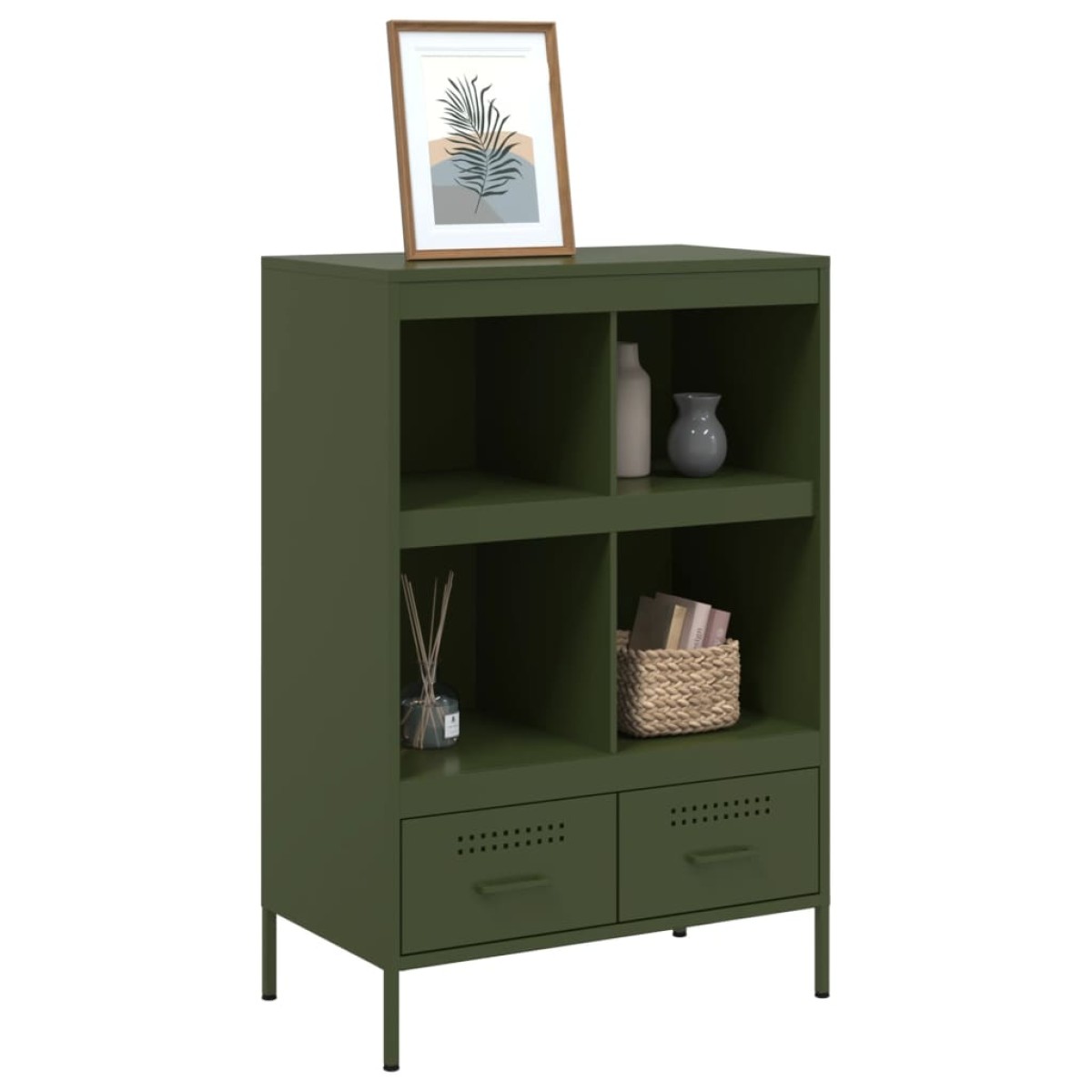 vidaXL Ντουλάπι Πράσινο Λαδί 68x39x101,5 εκ. από Ατσάλι