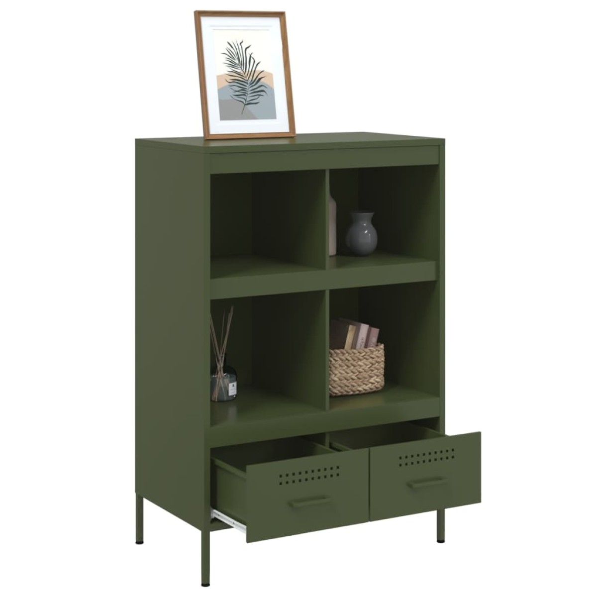 vidaXL Ντουλάπι Πράσινο Λαδί 68x39x101,5 εκ. από Ατσάλι