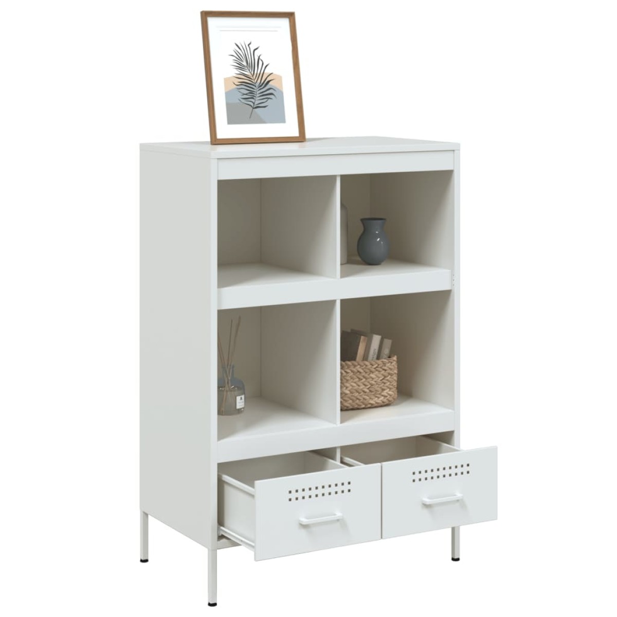 vidaXL Ντουλάπι Λευκό 68x39x101,5 εκ. από Χάλυβα