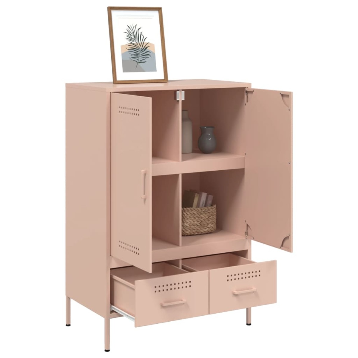 vidaXL Ντουλάπι Ροζ 68 x 39 x 101,5 εκ. από Χάλυβα