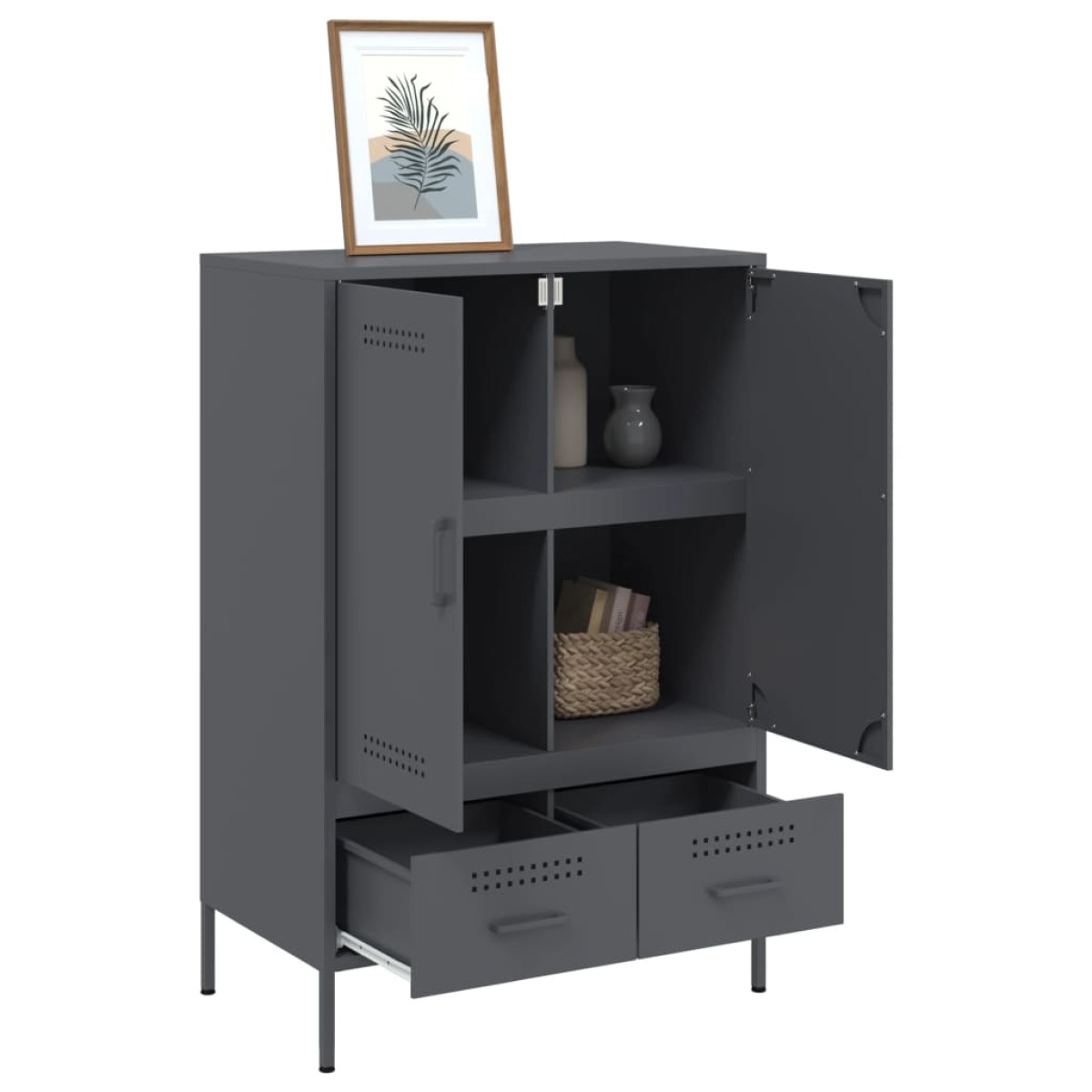 vidaXL Ντουλάπι Ανθρακί 68x39x101,5 εκ. από Χάλυβα